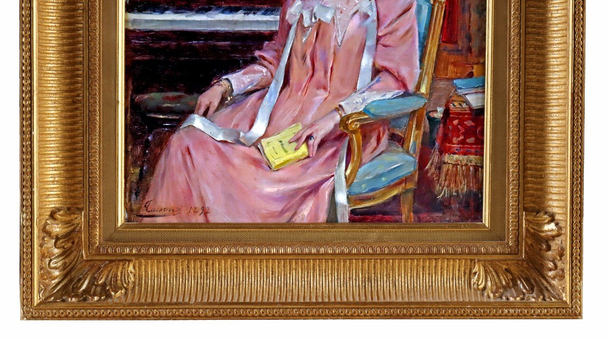 Adrien TANOUX (1865-1923) Portrait Impressionniste -photo-1