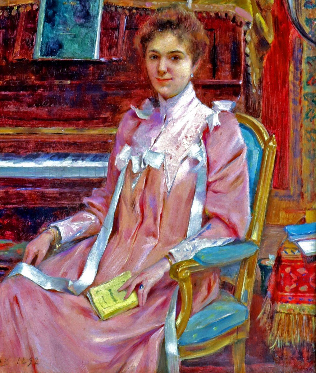 Adrien Tanoux (1865-1923) Impressionist Portrait