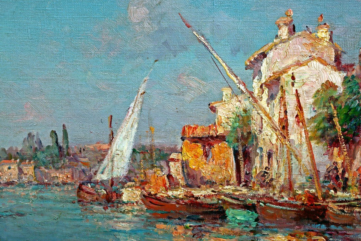 Henry Malfroy (1895-1944) Large Impressionist View Of The Port Of Martigues-photo-7