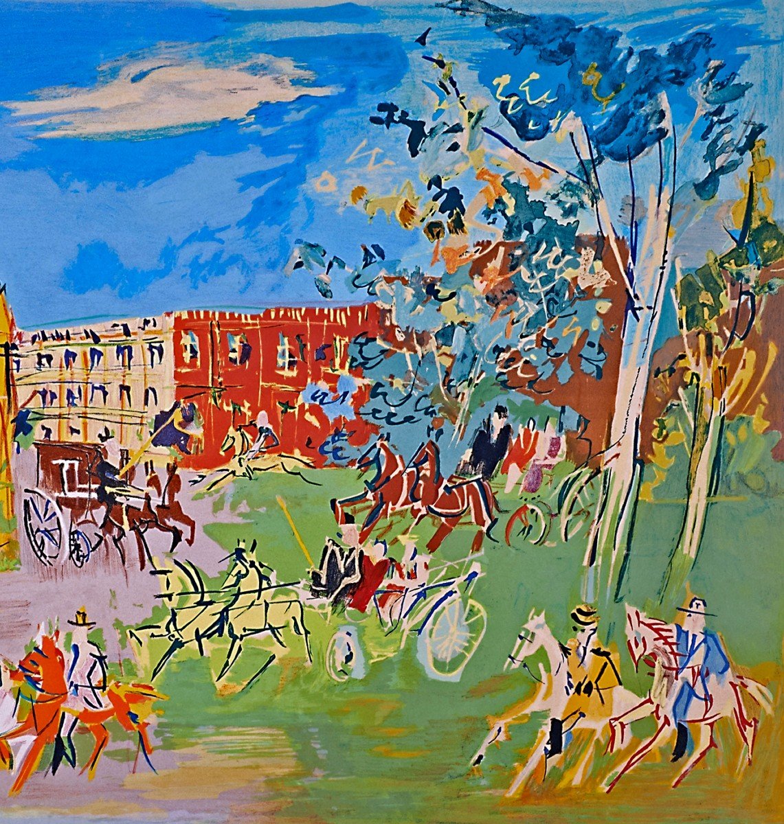 Jean Dufy (1877-1953) Grande Estampe En Couleur-photo-2