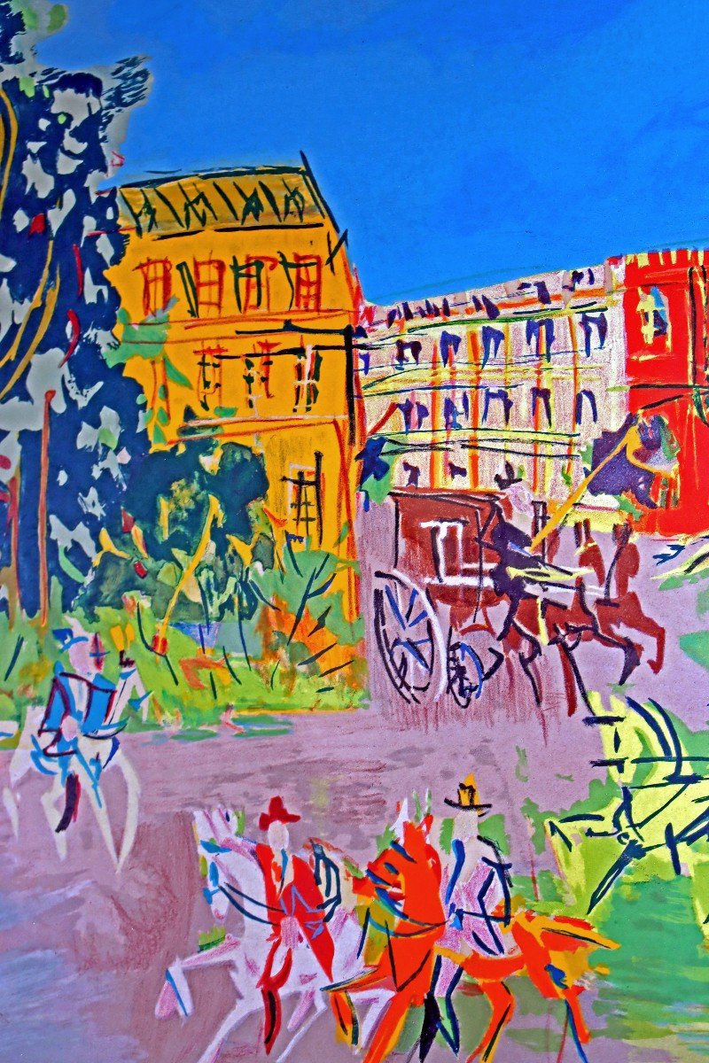 Jean Dufy (1877-1953) Grande Estampe En Couleur-photo-5