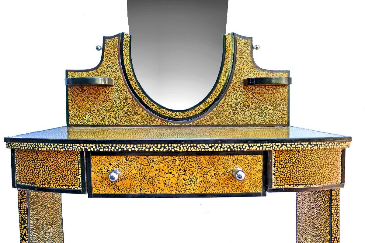 Art Deco Eggshell Lacquer Dressing Table-photo-3