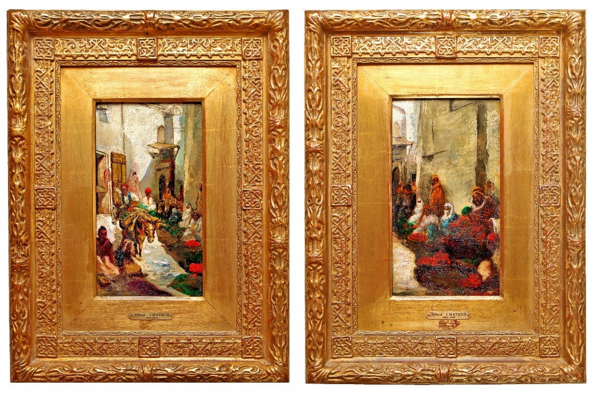 Alfred Chataud (1833-1908) Pair Of Orientalist Paintings