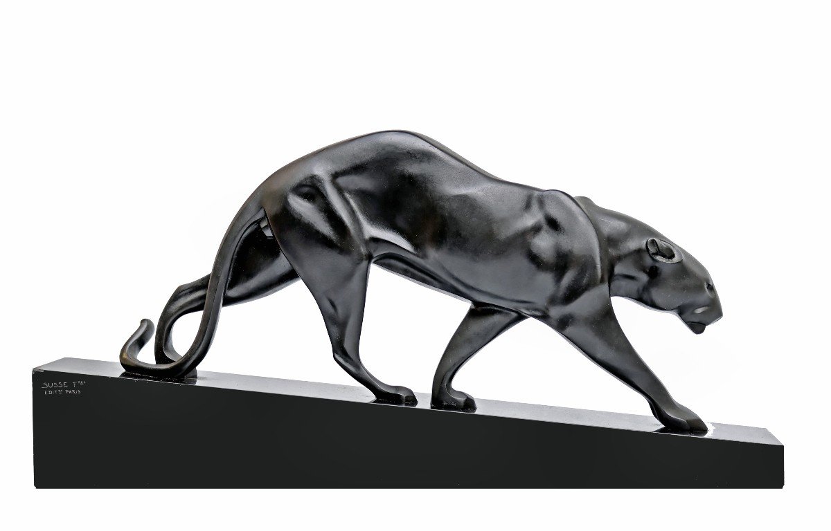 M. PROST (1894-1967) Grand Bronze Animalier Art Déco 1930-photo-3