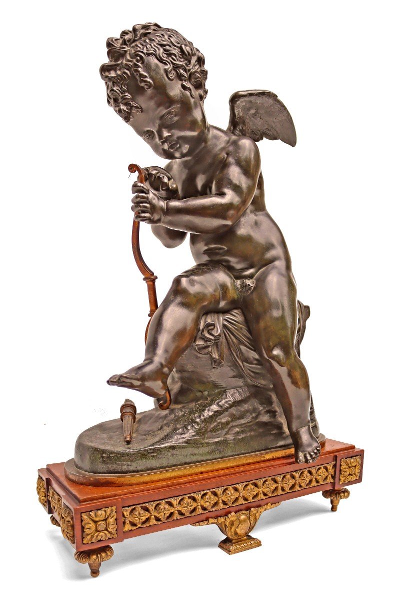 Charles Gabriel Sauvage (1741-1827) Bronze Love With The Arc-photo-8