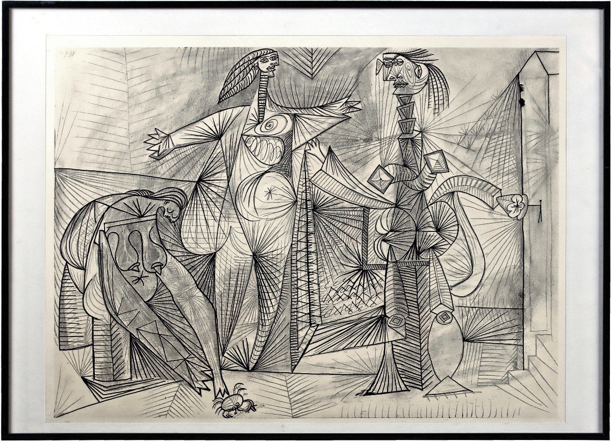 Pablo PICASSO (1881-1973) Grande Gravure "Les Baigneuses au Crabe"