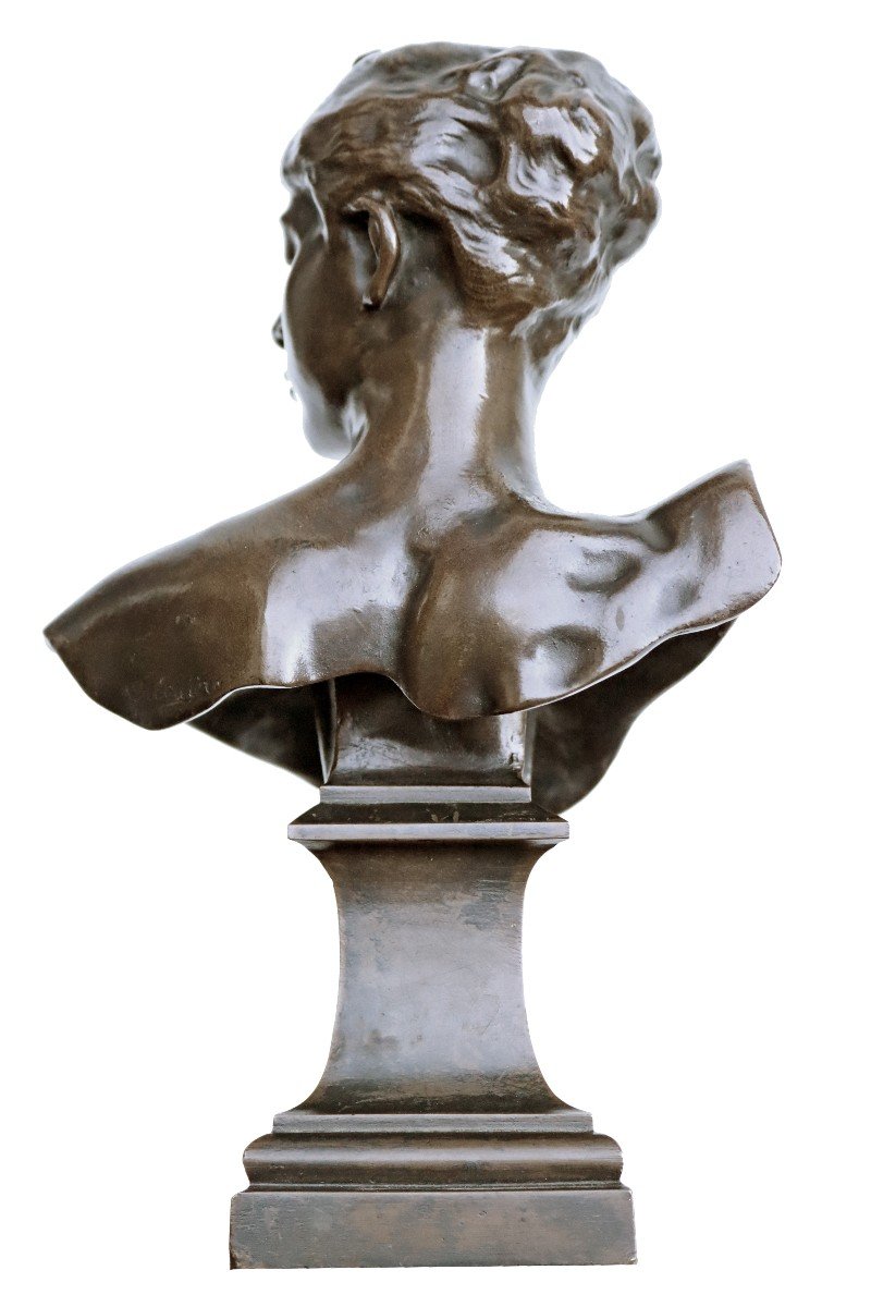 Alexandre Falguiere (1831-1900) Buste de Diane en Bronze XIXe-photo-1