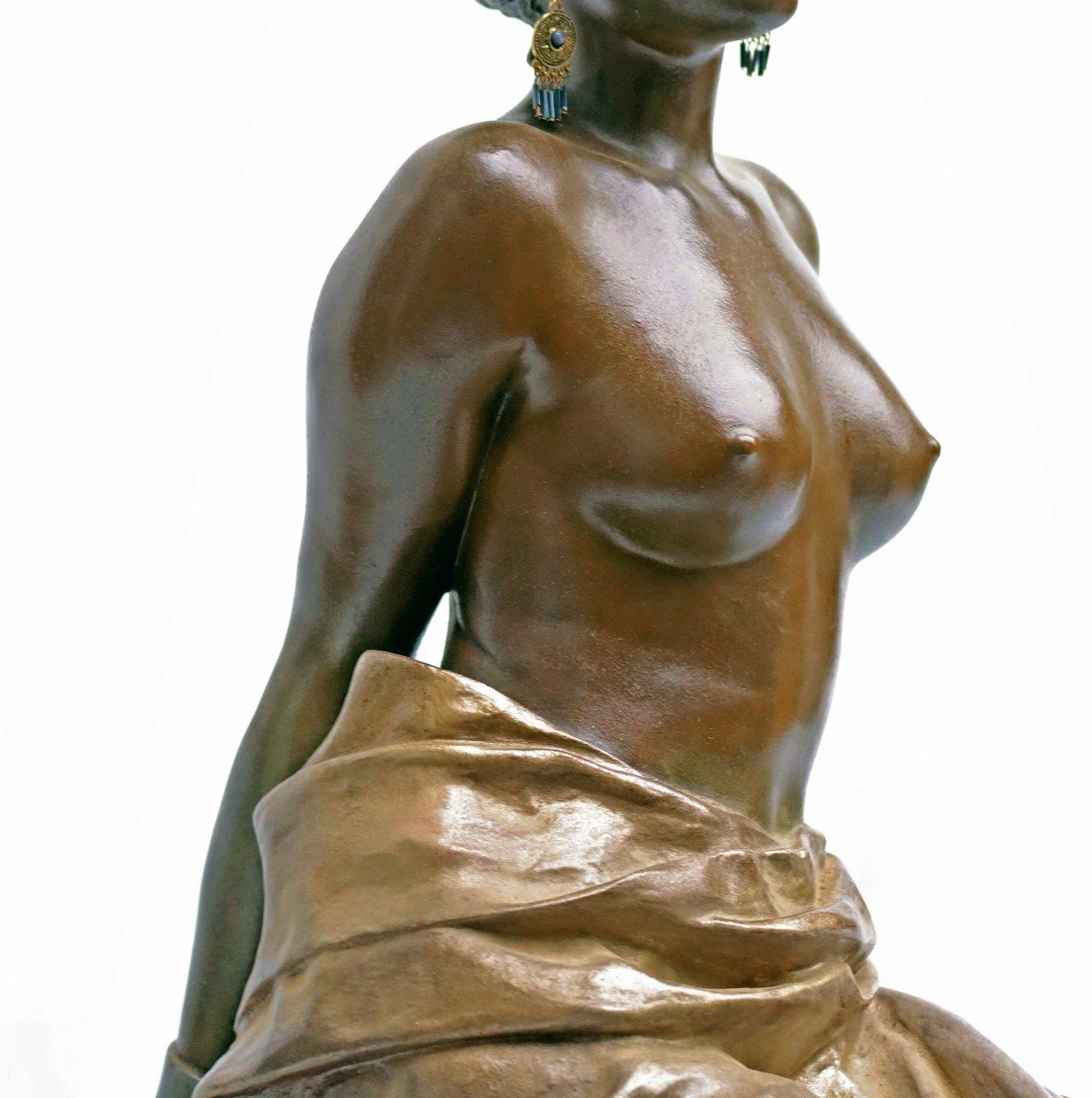 Emmanuel Villanis (1858-1914) Large Orientalist Sculpture 60 Cm-photo-4