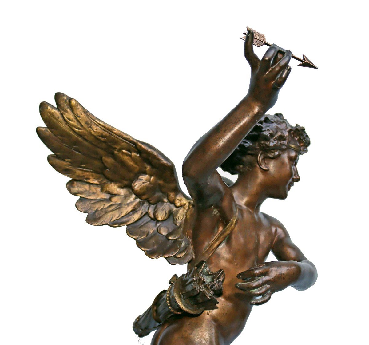 Itasse (paris 1830-1893)  Grand Bronze "love Conquers"-photo-3