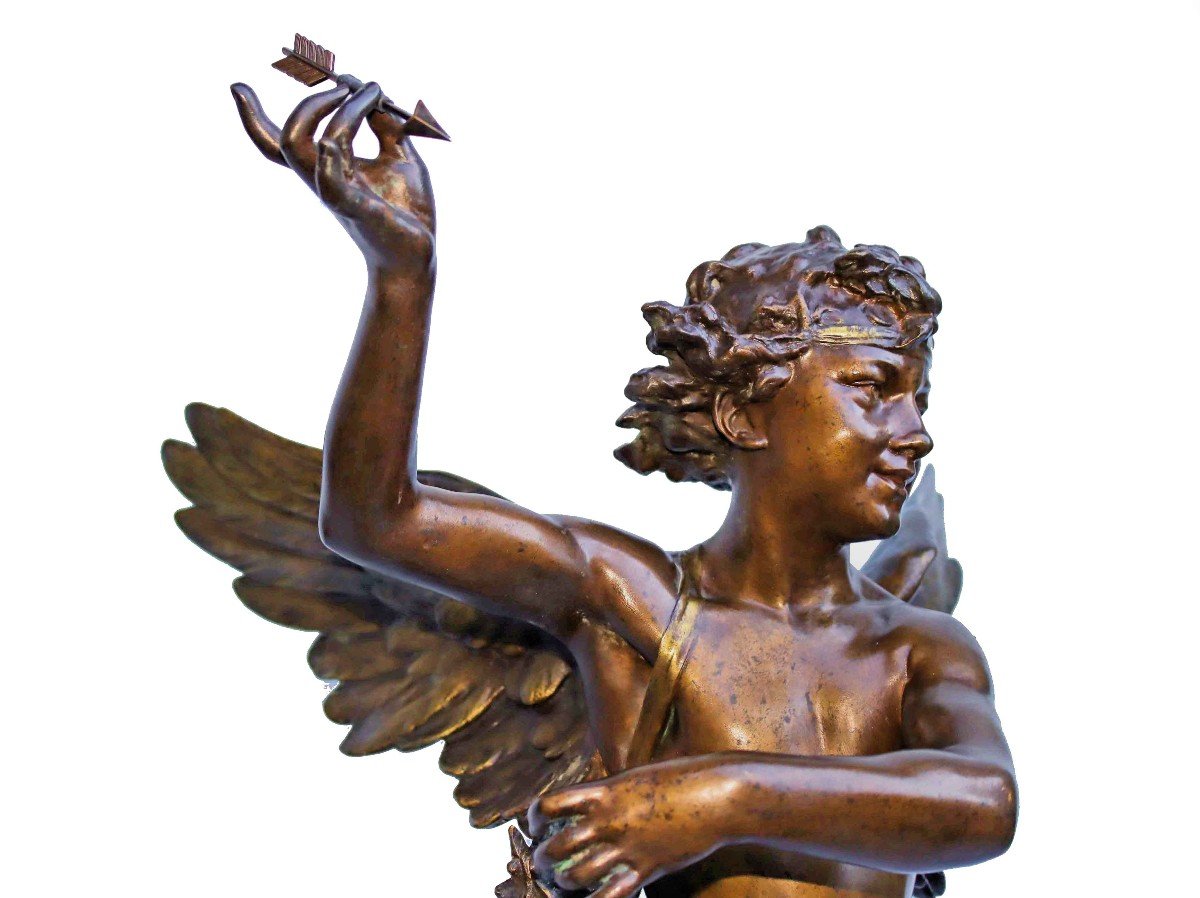 Itasse (paris 1830-1893)  Grand Bronze "love Conquers"-photo-4