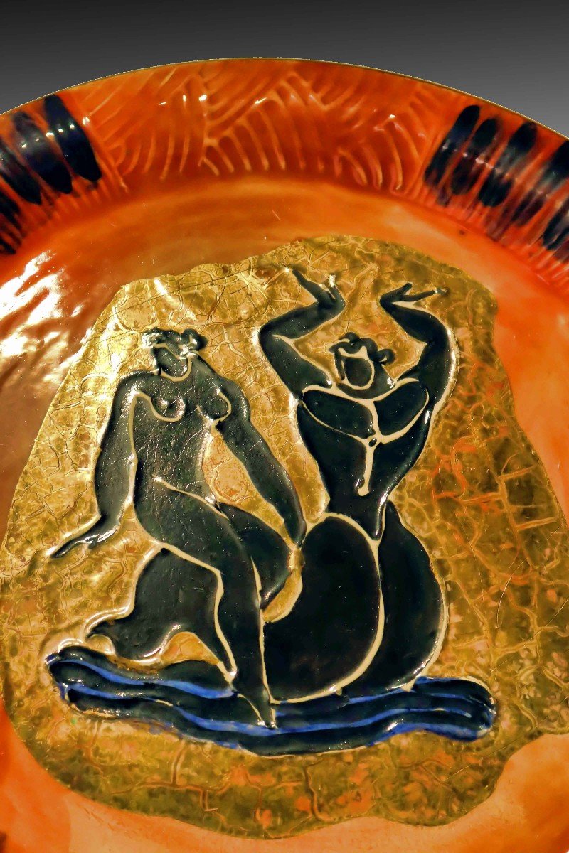 Sèvres / Jean Mayodon (1893-1967) Deux Plats Art Déco-photo-5