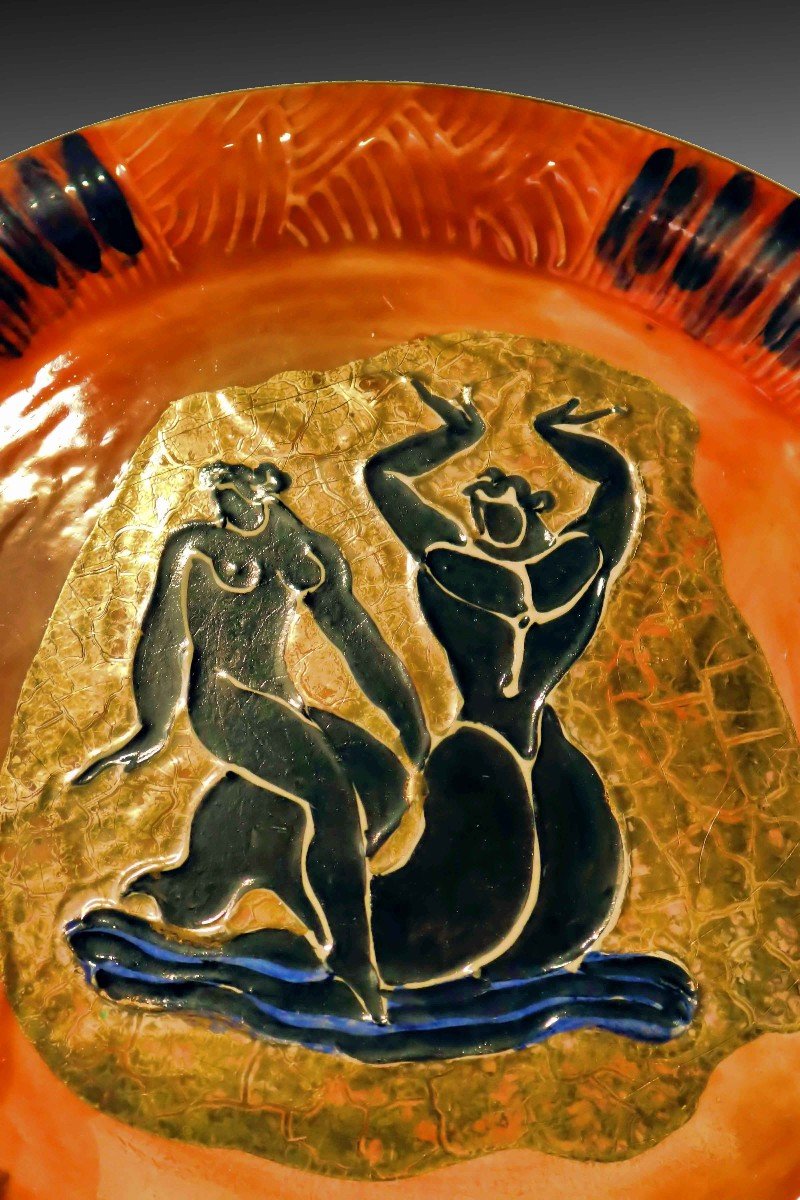 Sèvres / Jean Mayodon (1893-1967) Two Art Deco Dishes-photo-5