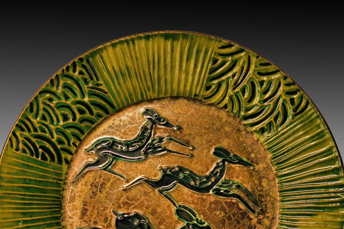 Sèvres / Jean Mayodon (1893-1967) Deux Plats Art Déco-photo-6