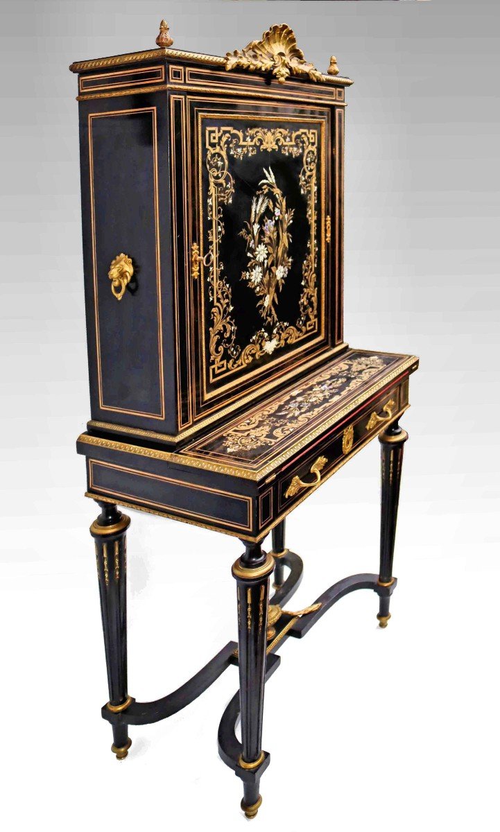 Cabinet Serre-Bijoux Napoléon III Marqueterie Boulle-photo-3