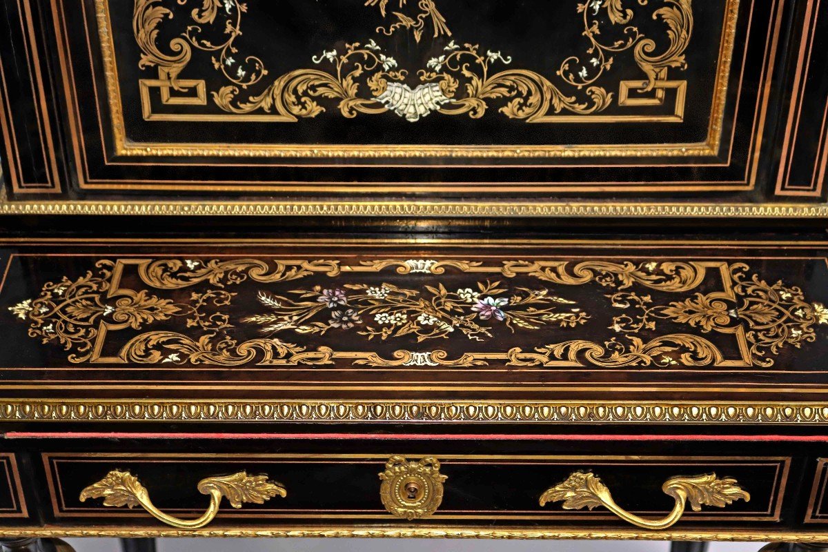 Cabinet Serre-Bijoux Napoléon III Marqueterie Boulle-photo-5