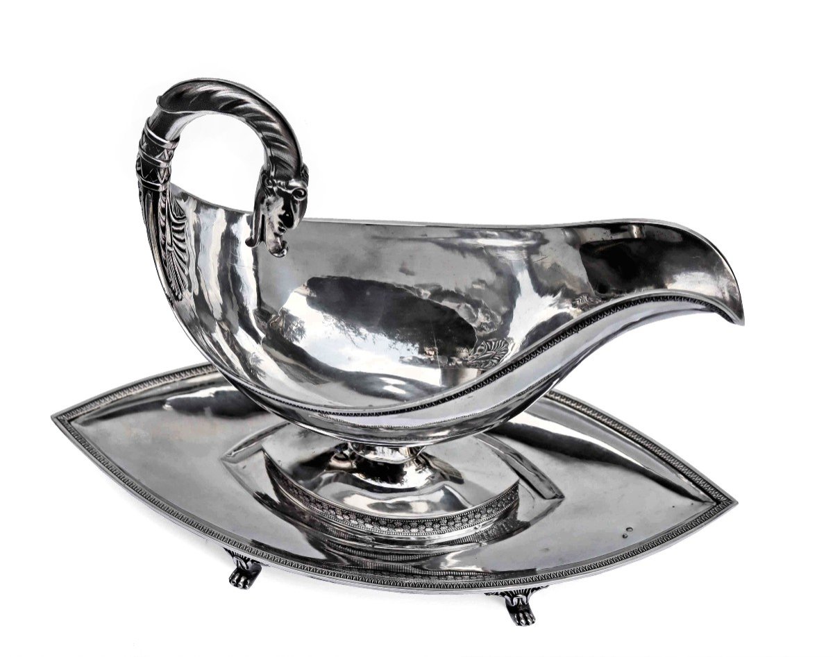 Saucière Empire Argent Massif Orfèvre Guillaume RICHARD Paris-photo-4