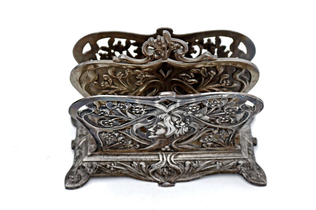 Porte-Courrier Bronze Art Nouveau 1900-photo-4