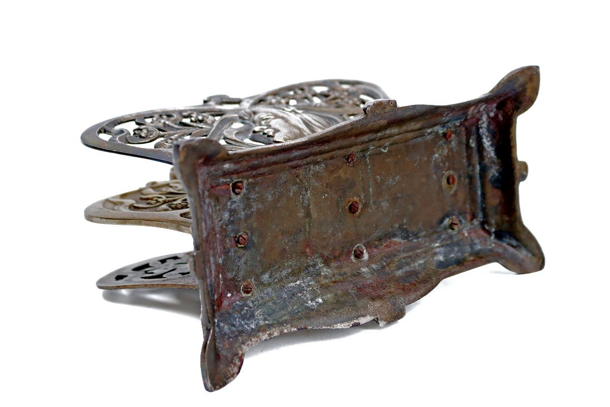 Porte-Courrier Bronze Art Nouveau 1900-photo-3