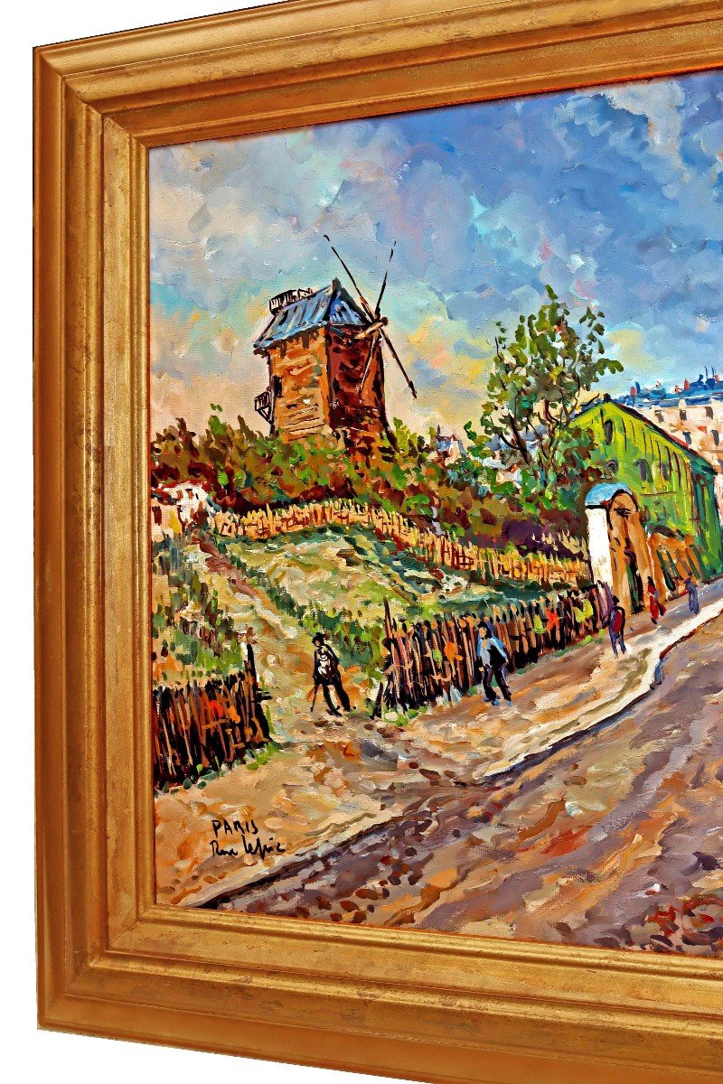 Robert Lavoine (1916-1999) Painting Of Montmartre-photo-2