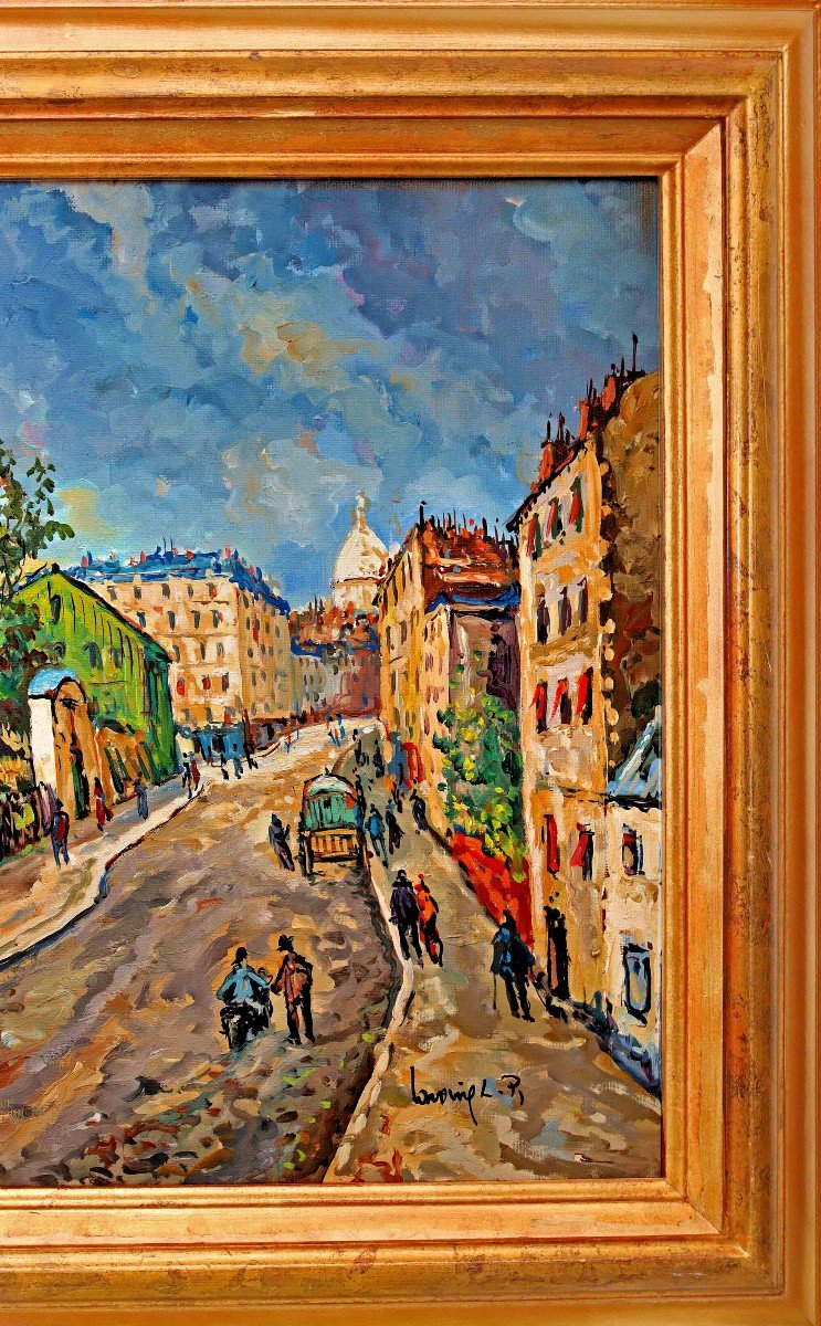 Robert Lavoine (1916-1999) Painting Of Montmartre-photo-3