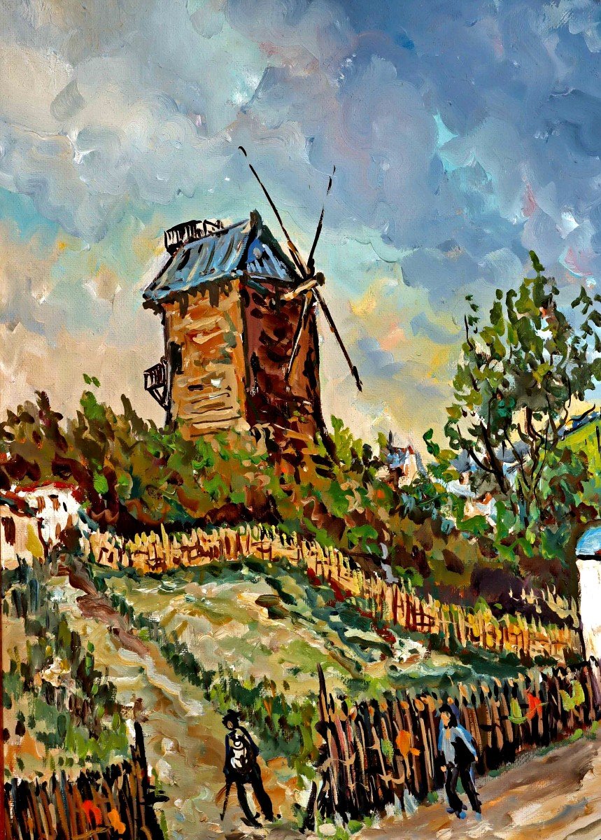 Robert LAVOINE (1916-1999) Tableau De Montmartre-photo-1