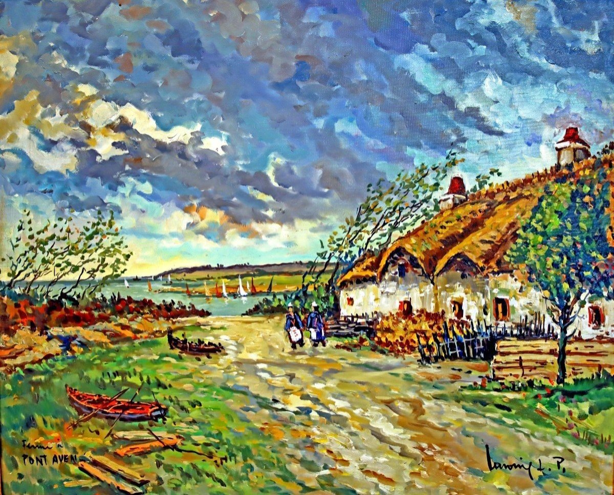 Robert Lavoine (1916-1999) Painting -brittany Pont Aven--photo-2