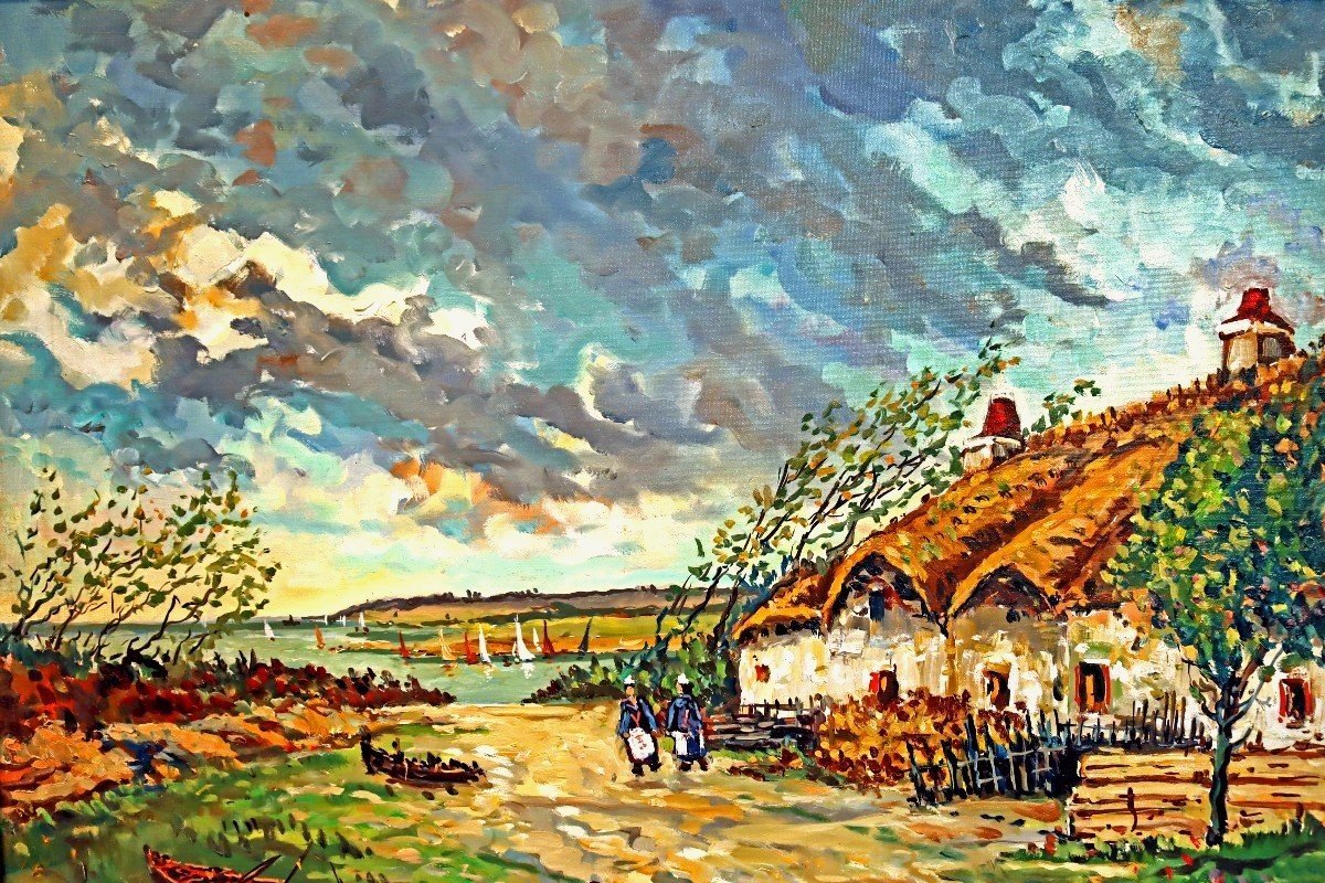 Robert Lavoine (1916-1999) Painting -brittany Pont Aven--photo-4
