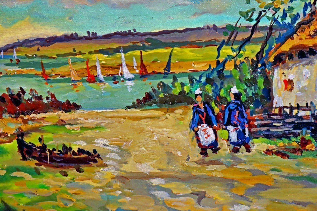 Robert Lavoine (1916-1999) Painting -brittany Pont Aven--photo-6