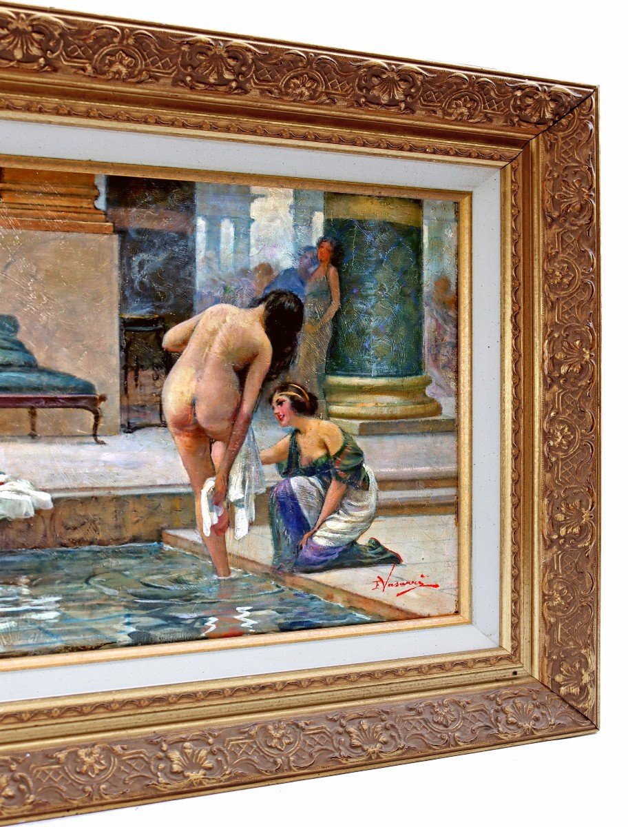 Emilio VASARRI (1862-1928) Rome Femmes au Bain -photo-3