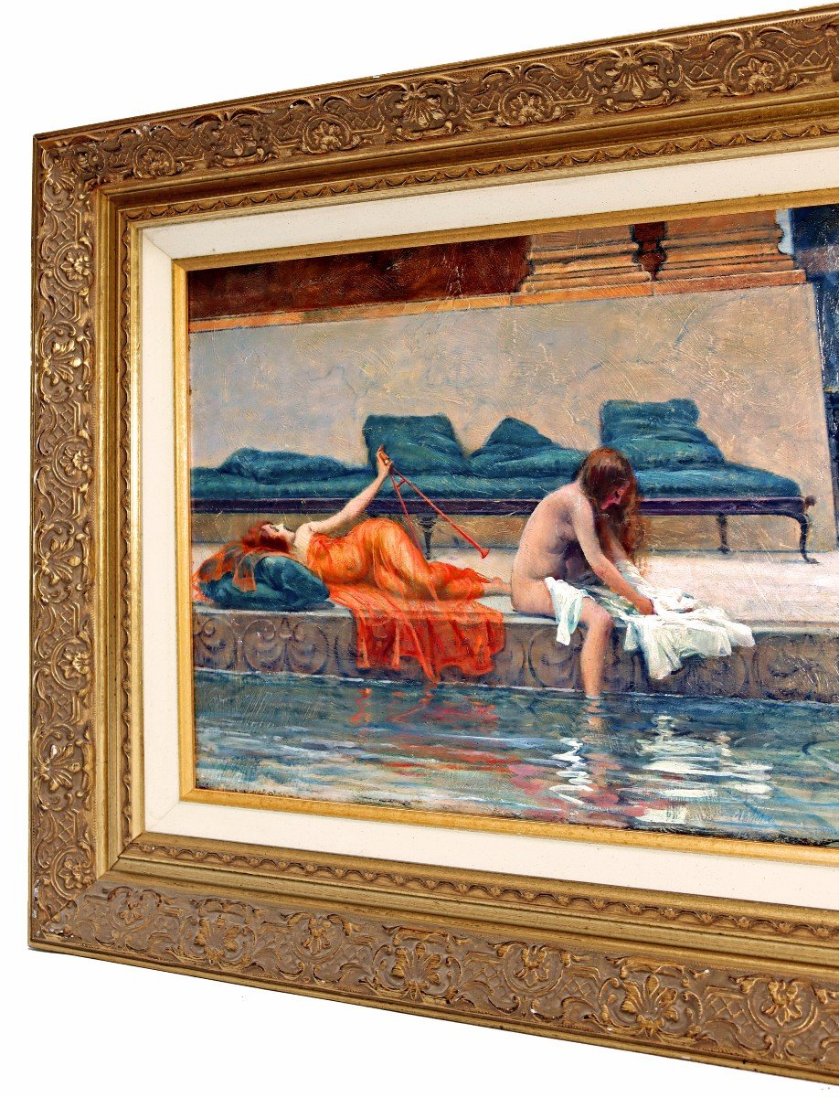 Emilio VASARRI (1862-1928) Rome Femmes au Bain -photo-4
