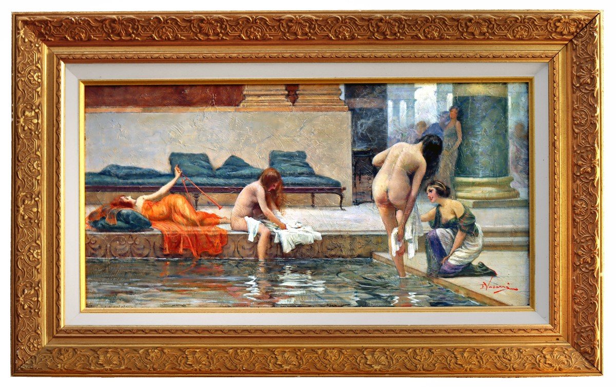 Emilio VASARRI (1862-1928) Rome Femmes au Bain -photo-2
