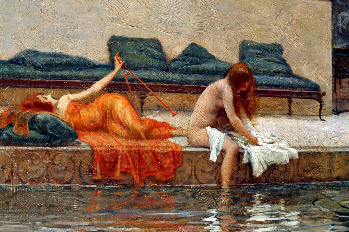 Emilio VASARRI (1862-1928) Rome Femmes au Bain -photo-5