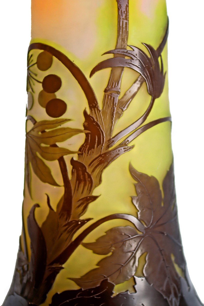 émile Gallé (1846 - 1904) Large Ombelles Vase 55 Cm-photo-4