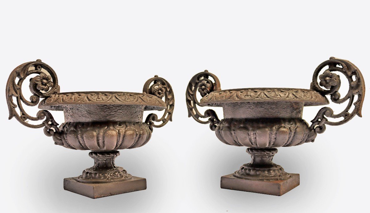 Authentique Paire De Vases Médicis XIXe-photo-2