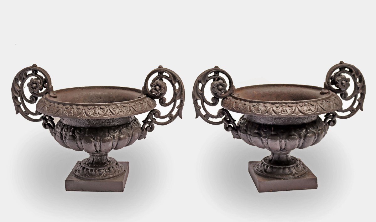 Authentique Paire De Vases Médicis XIXe-photo-3