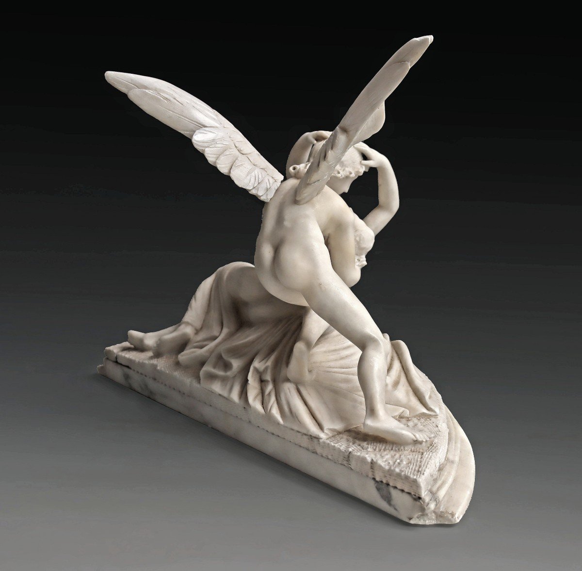 Sculpture Marbre "Le Baiser de Psychée" d'après Antonio CANOVA (1757-1822)-photo-3