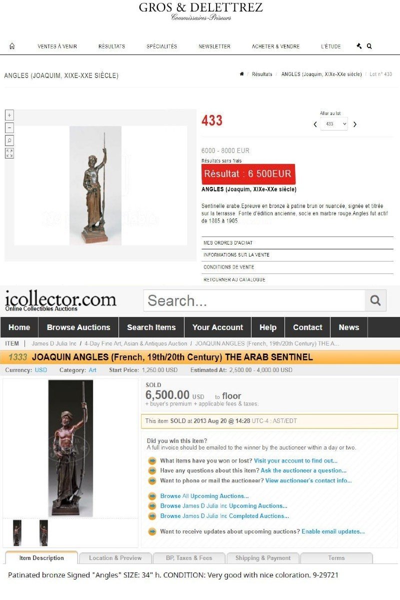 Joaquin Anglés Cañé 19th Century Orientalist Bronze (height 90 Cm)-photo-6