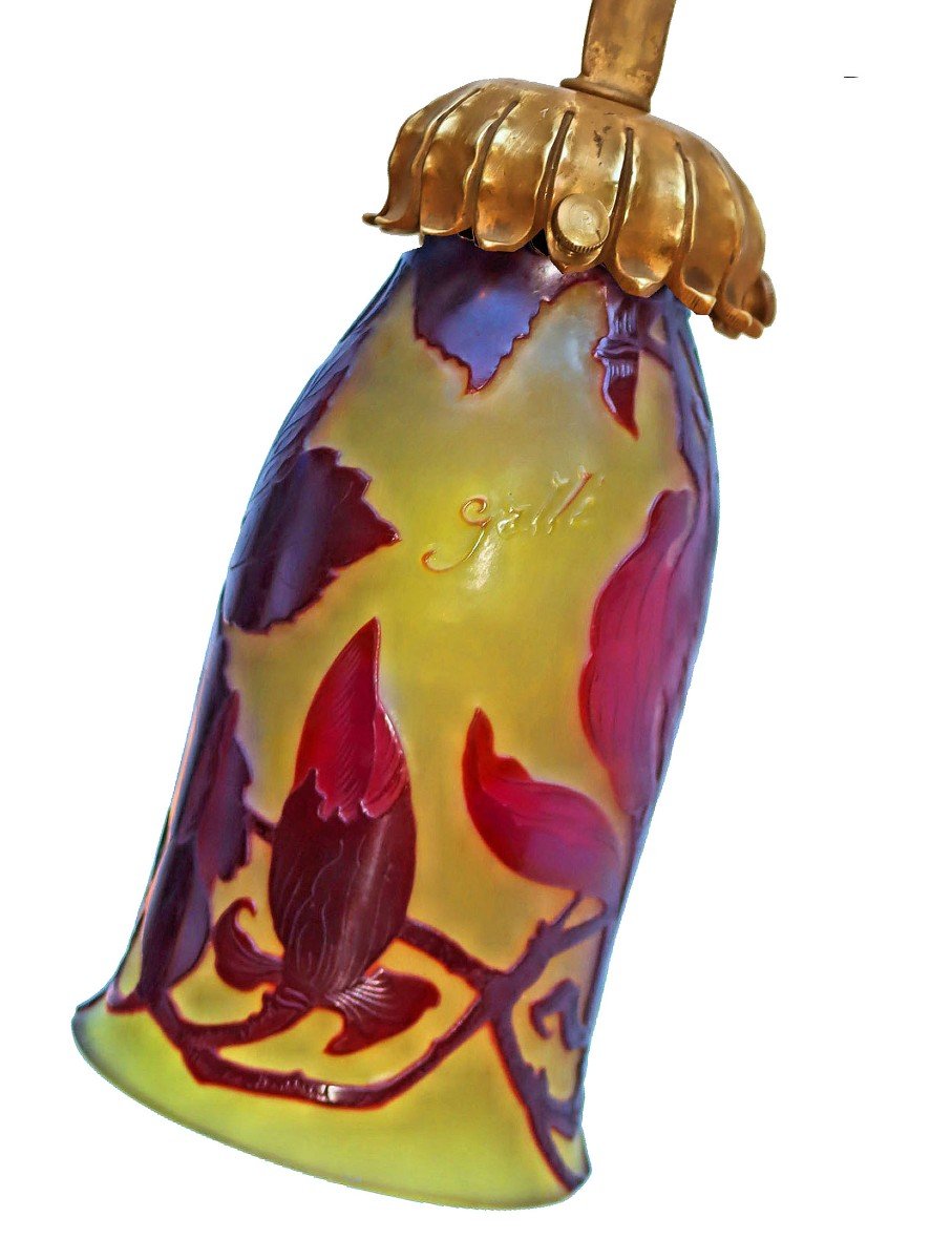 Emile Gallé (1846-1904) Lampe Magnolias-photo-5