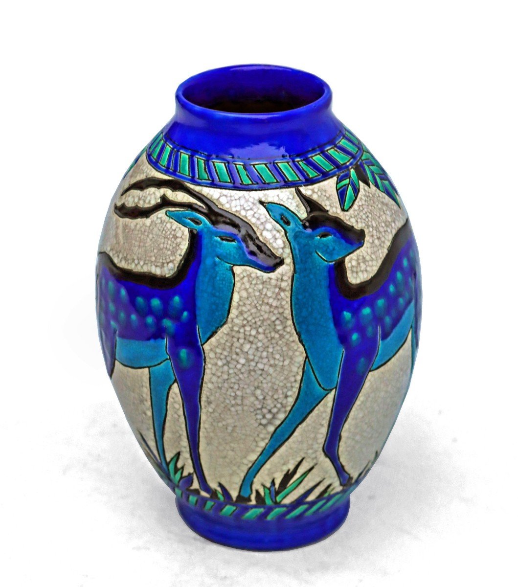 Charles Catteau (1880-1966) Vase Kéramis Art Déco-photo-1