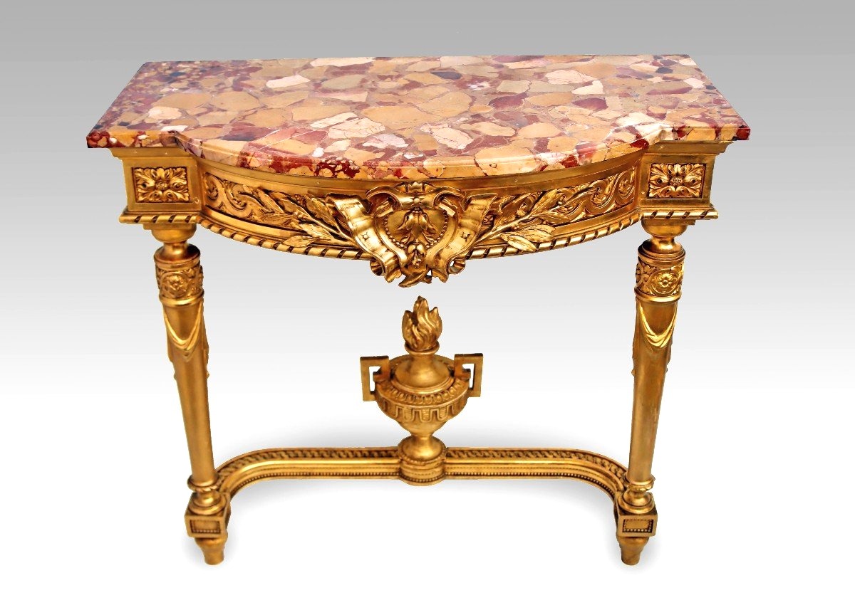 Napoleon III Console In Gilded Wood-photo-3