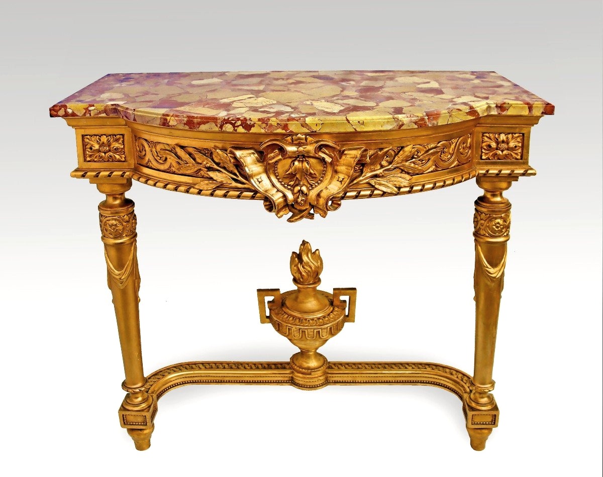 Napoleon III Console In Gilded Wood