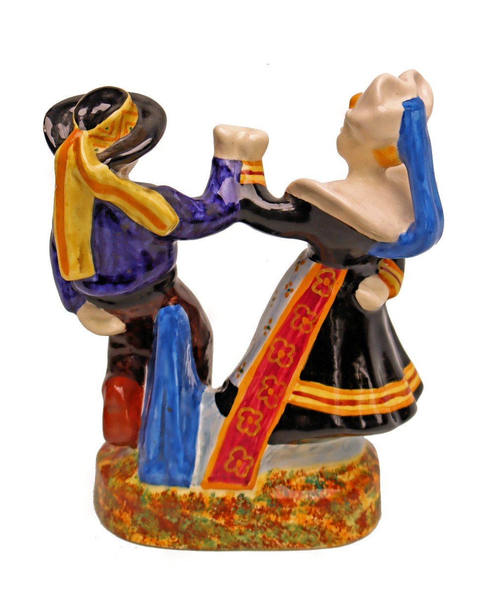 Tin Ar Gall (né 1923) Henriot Quimper Danseurs Breton-photo-1
