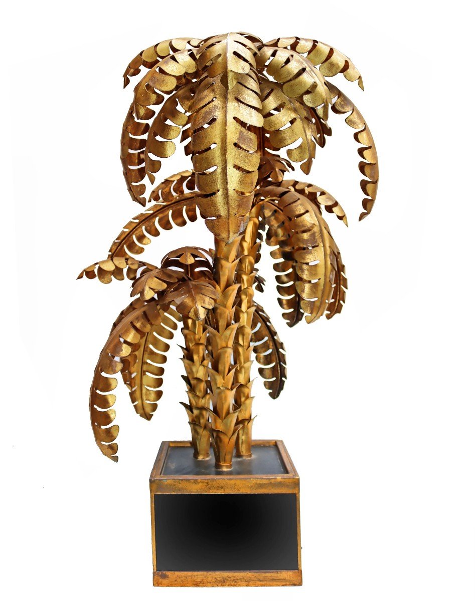 Maison Jansen Important Palm Tree Lamp 1970