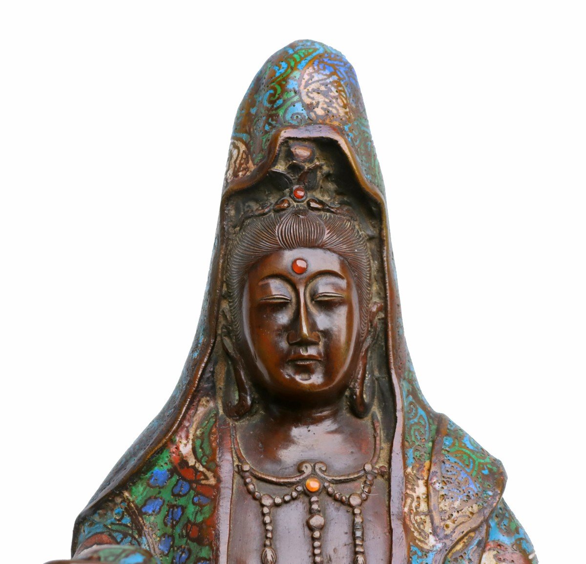 Large Cloisonne Bronze Buddha-photo-1