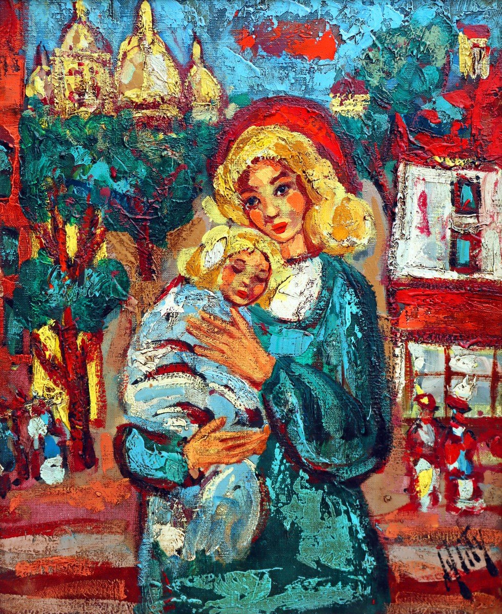 Henry d'Anty (1910-1998) Maternity In Montmartre -photo-2