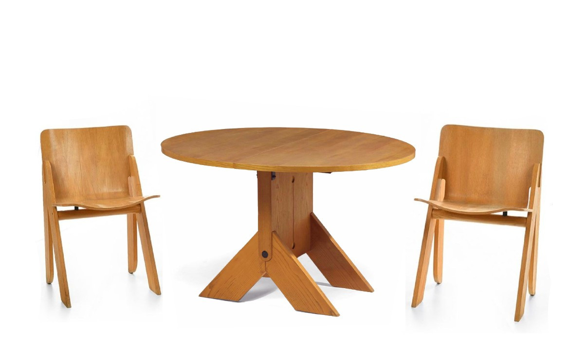 Gigi Sabadin (né 1930) Ensemble Table Et Chaises "peota" édition Stillwood-photo-3