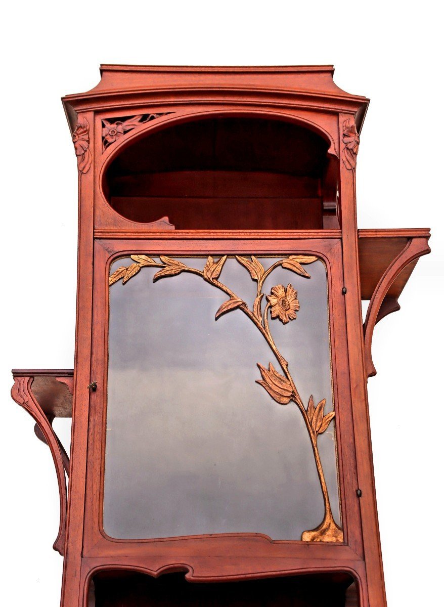 Art Nouveau Mahogany Display Cabinet 1900 Maison Guérin Paris-photo-2