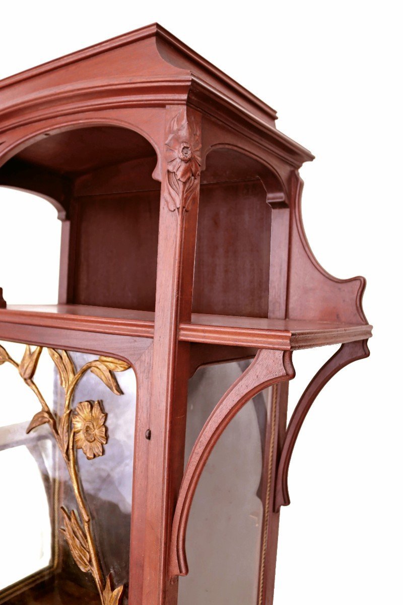 Art Nouveau Mahogany Display Cabinet 1900 Maison Guérin Paris-photo-5