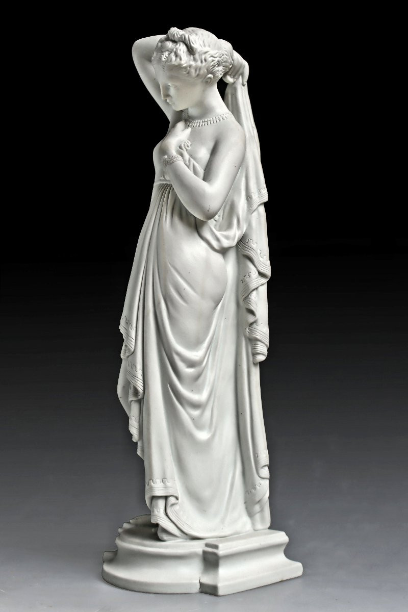 -Phryné- James Pradier (1790 -1852) Statue en Biscuit De Porcelaine -photo-2