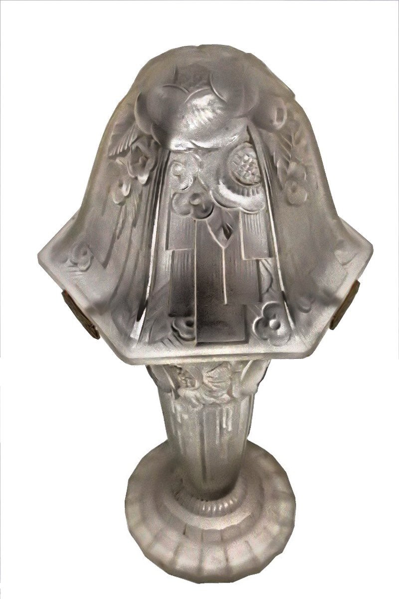 Lampe Champignon Art Déco Verrerie Hanots-photo-4